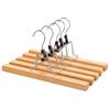 5/10pcs Wooden Pants Hanger Multifunctional Solid Wood Non-Slip Clothes Drying Rack For Jeans Skirts Slacks,Clamp Hangers