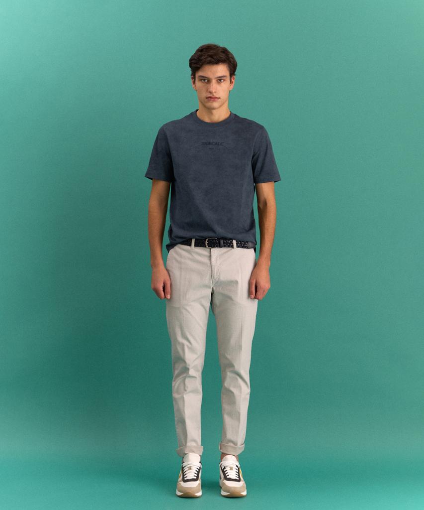 PANICALE Light Gray Micro Pattern Cotton Blend Pants