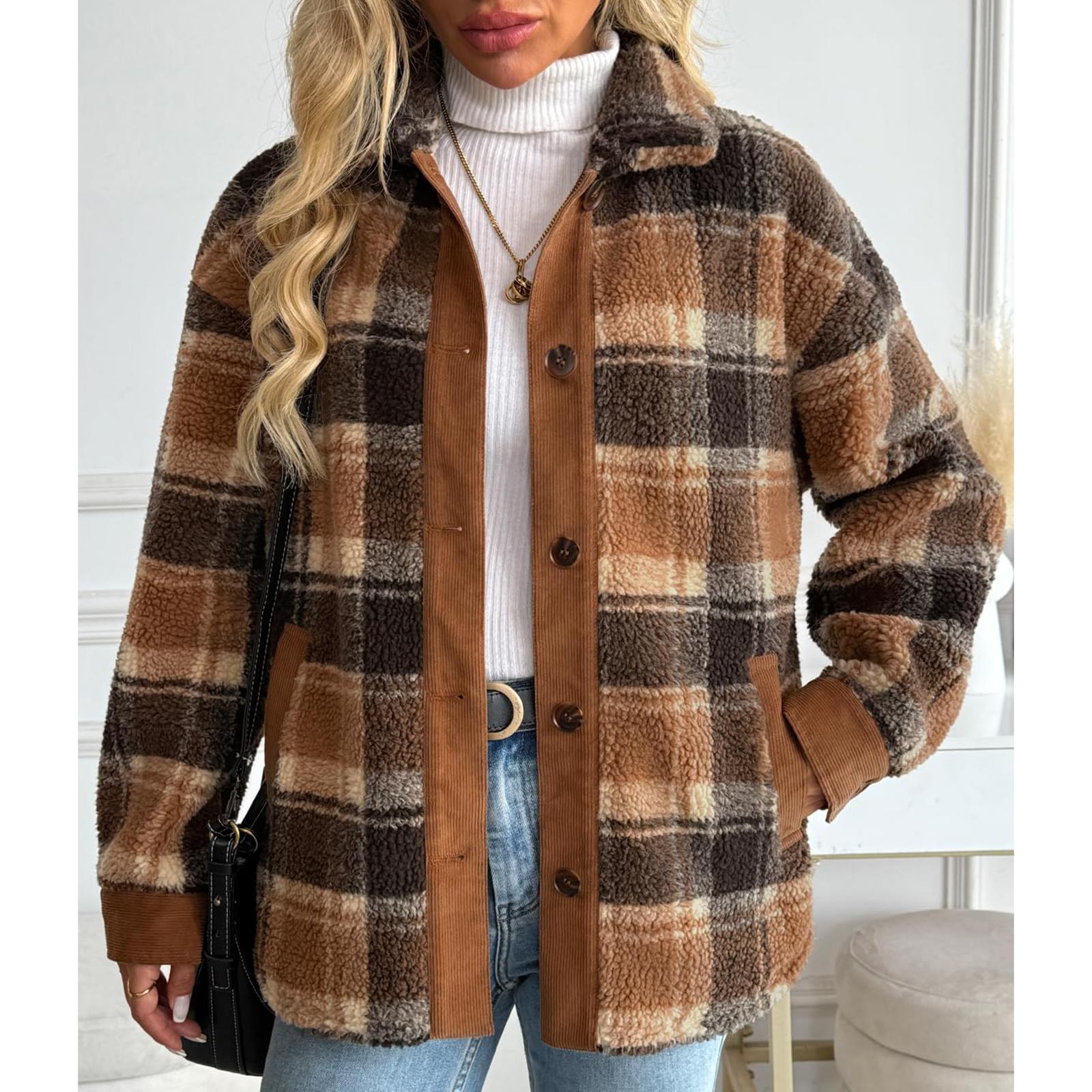 

Женская однотонная хлопковая куртка M коричневый