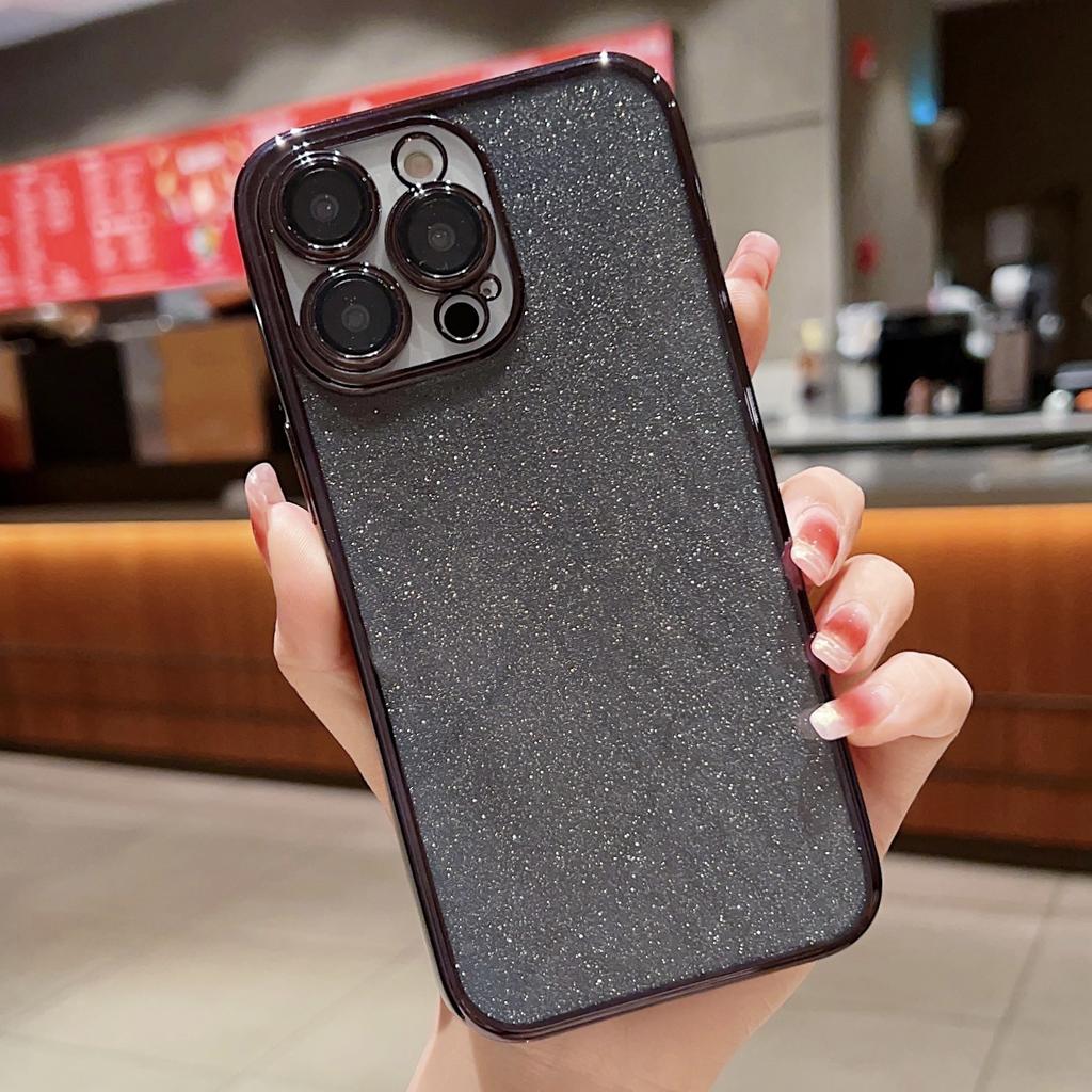 Applicable To IPhone 16 Mobile Phone Case Apple 14/15 Electroplating Full-inclusive 13promax Anti-fall Flash Powder Protective Case Ins