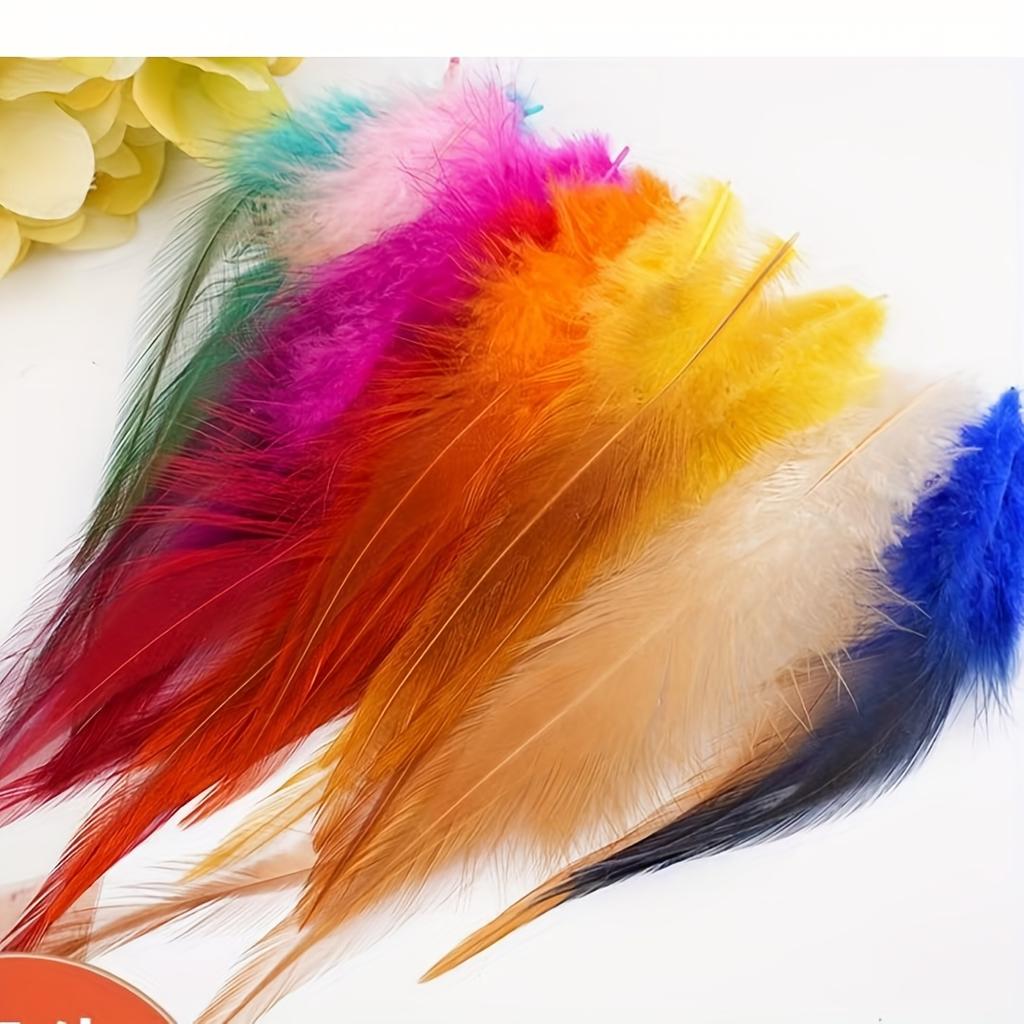 100Pcs Dyed Chicken Feather Feathers 10-15cm for DIY Crafts Handmade Jewelry Wedding Party Festival Costume Decorations