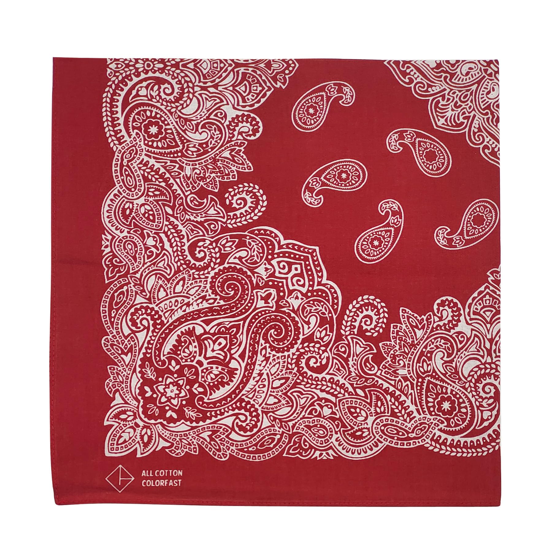 

kakatrend bandana red paisley 100% cotton adult bandana handkerchief unisex durag large men s 55cm x 55cm