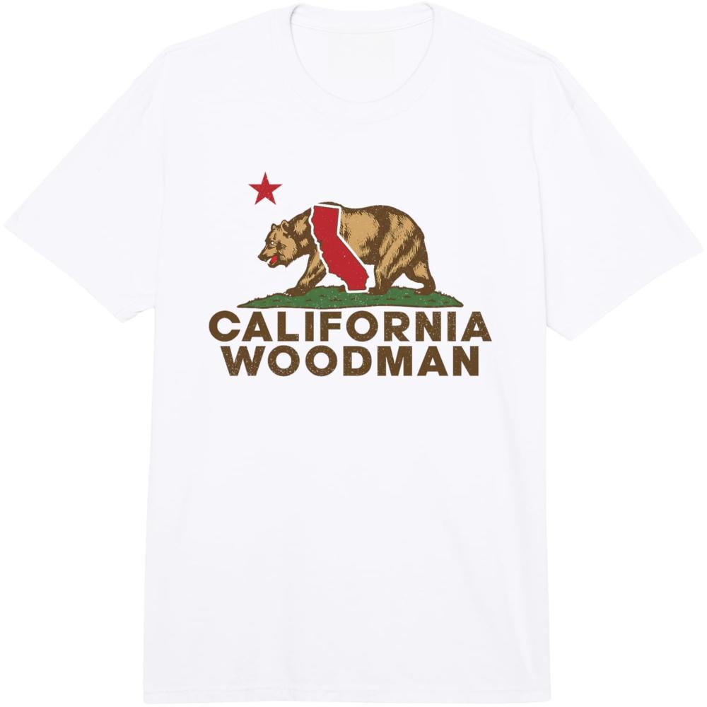 WoodUnisex California Bear Vintage State Pride Adult TShirt Unisex Casual Cotton Graphic T Shirts Creative Streetwear Shortsleev S