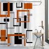 Black And White Shower Curtains Black Grey Geometric Abstract Mid Century Modern Minimalist Fabric Curtain For Bathroom Decor