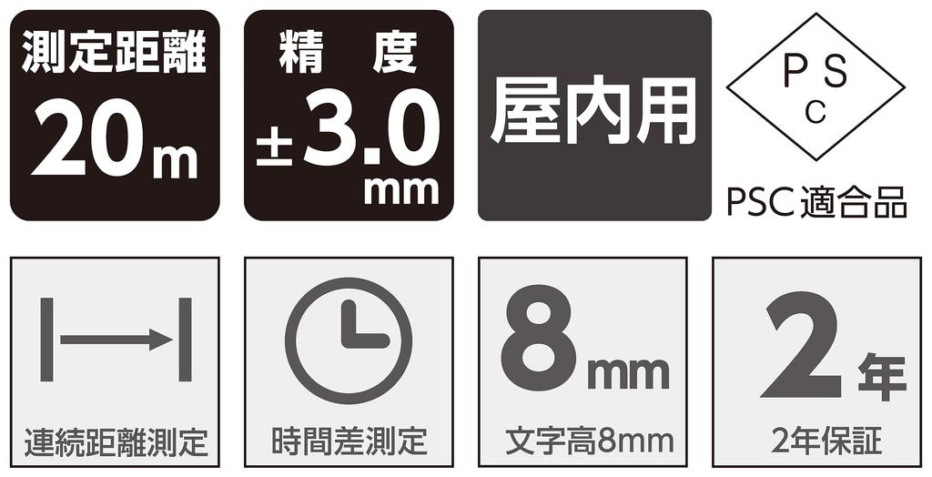 Shinwa Sokutei Laser Distance Meter BK 20 Large LCD 78156 L-Measure