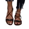 Fashion Leopard Print Flat Sandals 2025 New Summer Two Days Decoration Fine Beach Large Size Sandals Women