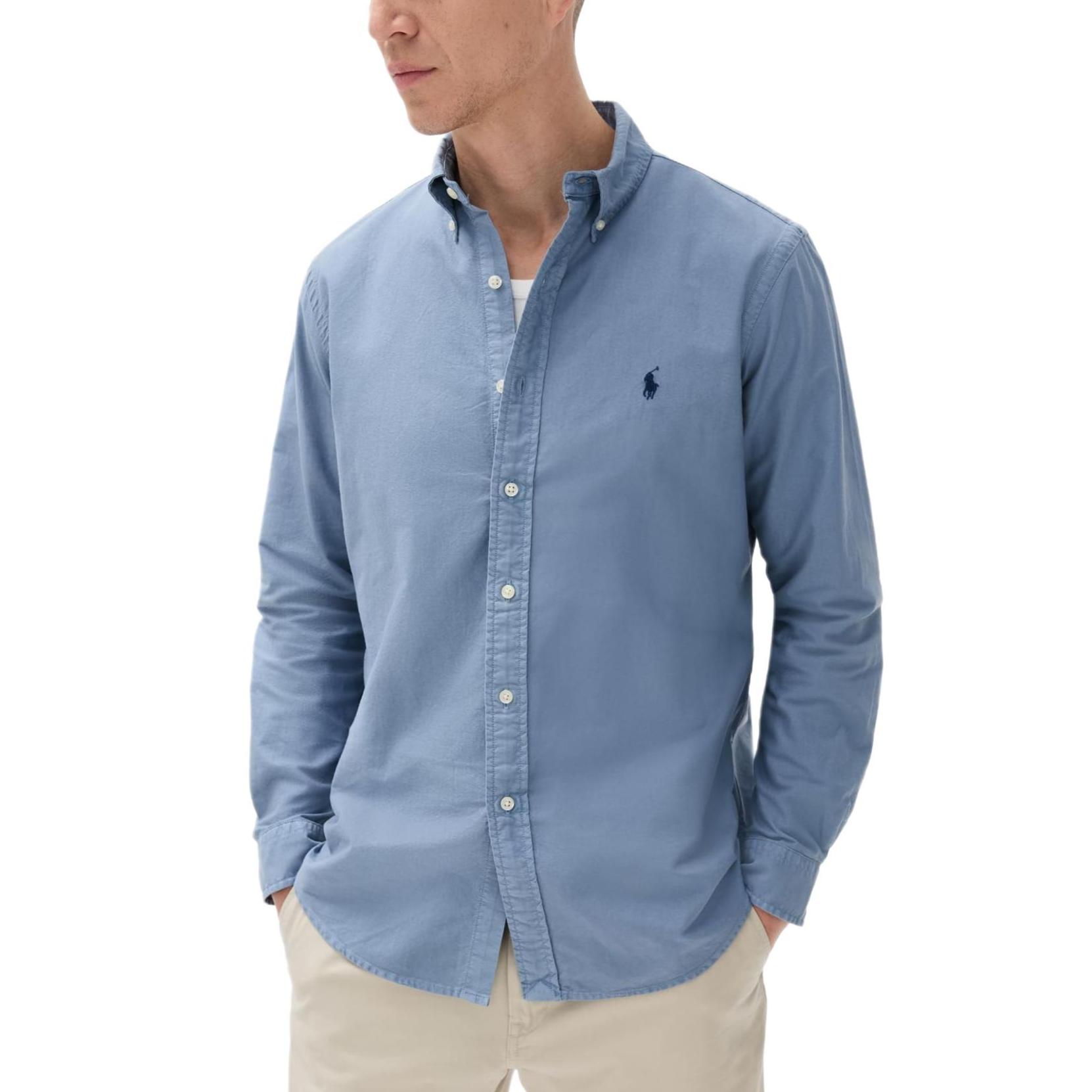 

Polo Ralph Lauren Рубашка с длинным рукавом и вышитым логотипом на пуговицах Мужские рубашки 710798540-073 M