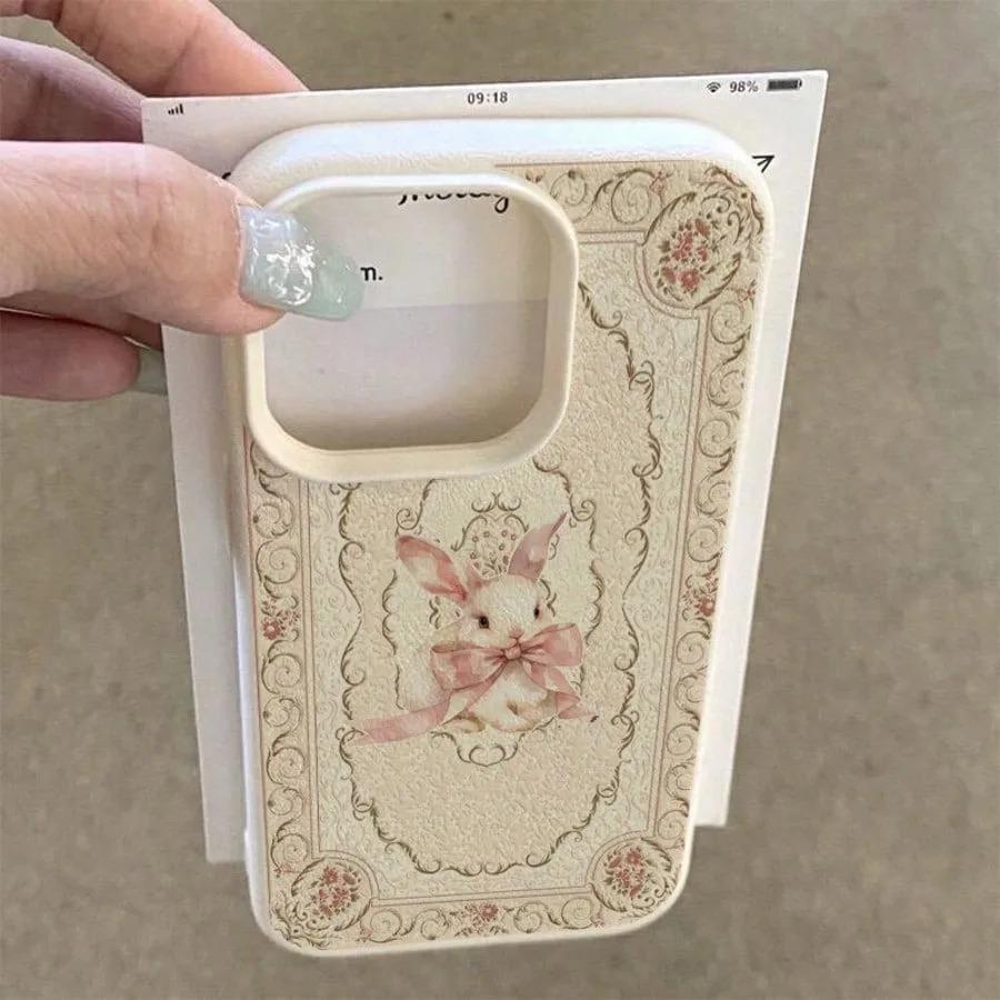 Elegant Sweet Bow Bunny Case For Samsung S25 S24 S23 Ultra FE A56 A55 A53 A54 A34 A16 A35 A36 A26 A05S A06 A07 A15 A17 Cover