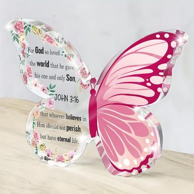 Butterfly Decor, Multipurpose English Language Tabletop Sign for Home Office Shelves, Inspirational Desk Accessory, Nurseries, Home Desk Living Room