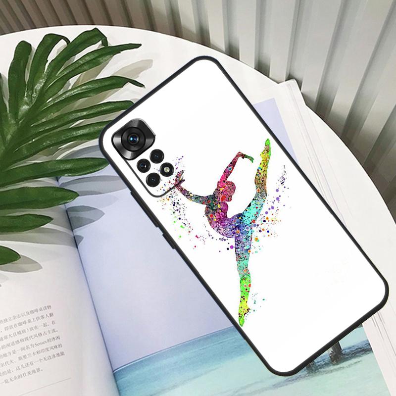 Gymnastics Watercolor Printing Funda For Xiaomi Redmi Note 14 10 11 12 13 15 Pro Plus Case For Redmi 15 15C 14C 12C 10C 13C