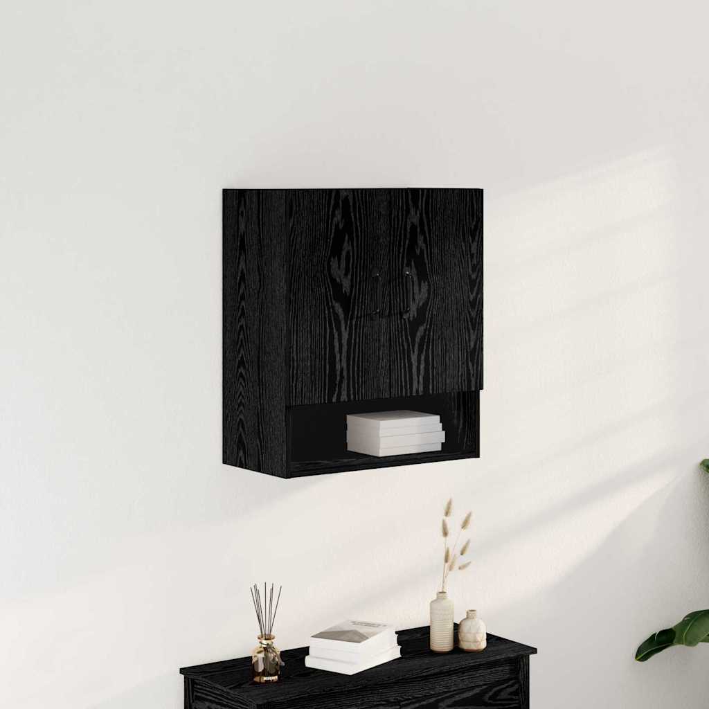 Wall Mounted Cabinet Black Oak Effect 60 x 30 x 70 cm Engineered Wood