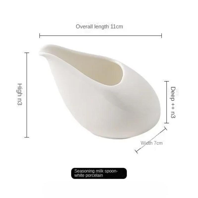 Creative Ceramic Mini Coffee Milk Jugs with Handle Milk Cup Milk Can Restaurant Gravy Boats Pure White
