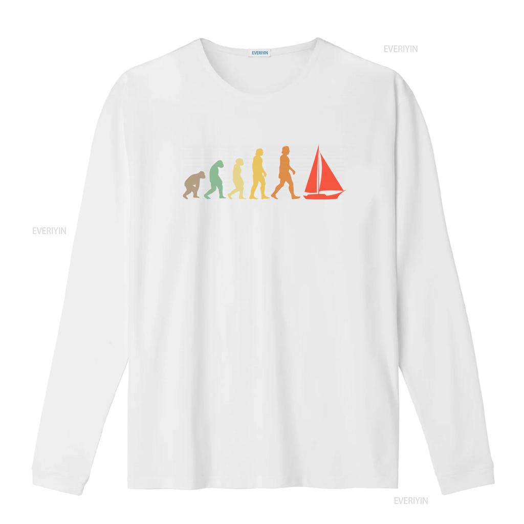 Sailing Evolution T Shirt for Men Funny Dad Lover Print Cool Design vintage Washed Versatile Casual Stretched homme Stylish