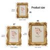 Antique Gold Carved Picture Frame With Ornate Florals Embossed For Wall Hanging Or Tabletop Decoration Photo Display
