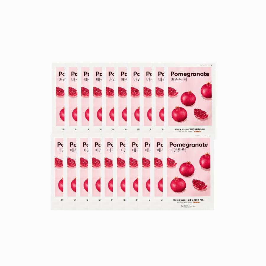 MISSHA Airy Adhesive Sheet Mask Pomegranate, 20 sheets 19g