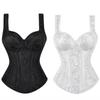 Steampunk Corset Cup Zipper Side Straps Overbust Corset Waist Trainer Bustier