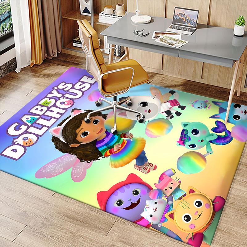 Gabby's Dollhouse2 Printed Absorbent Washable Carpet, Non-Slip Bathroom Mats, Kitchen Rugs, Yoga Mat,Living Room Entrance, Camping Picnic Rugs