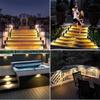 Solar Deck Lights Fence Lights Outdoor Step Lights Waterproof Solar Lights for Railing Stairs Step Fence Yard Patio and Pathway