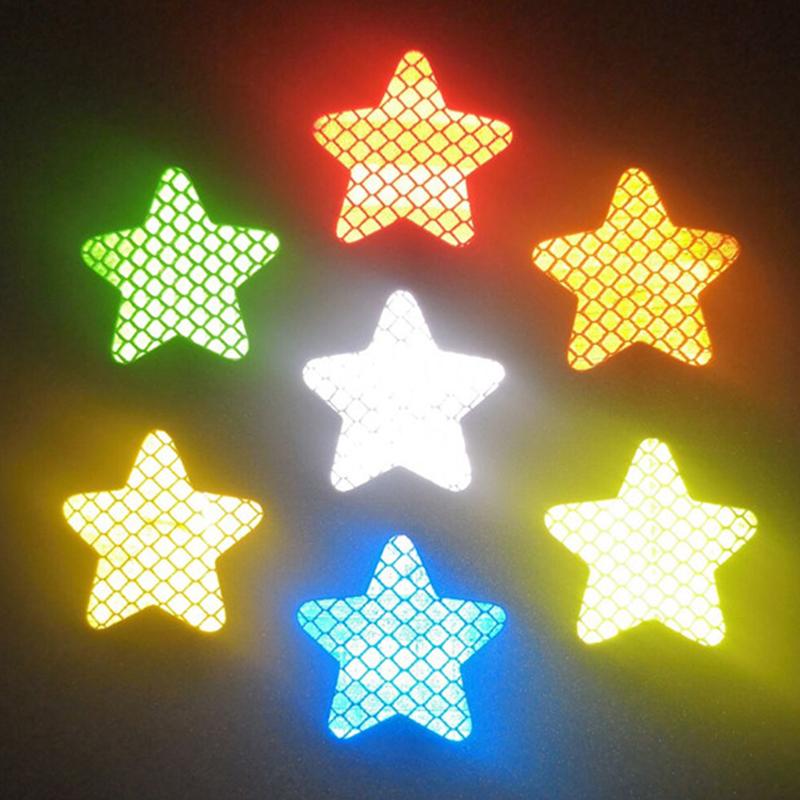 10 Stück/Set Auto Stoßstange Reflektierende Sicherheitsstreifen Aufkleber Auto Stern Reflektierender Aufkleber Reflektierendes Warn-Sicherheitsband