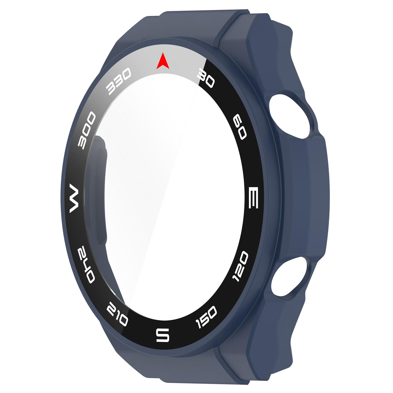 

Новейшая рамка для часов для Huawei WATCH Ultimate, браслет ПК + стеклянный пленочный экран для корпуса HUAWEI Ultimate for Huawei WATCH Ultimate темно-синий