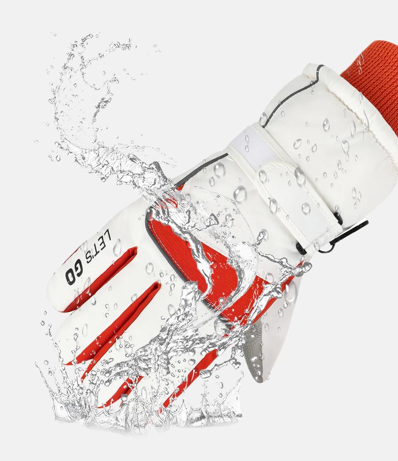 Mănuși de schi unisex cu ecran tactil, căptușite cu fleece pentru iarnă - Groase, călduroase și rezistente la frig pentru adulți și copii