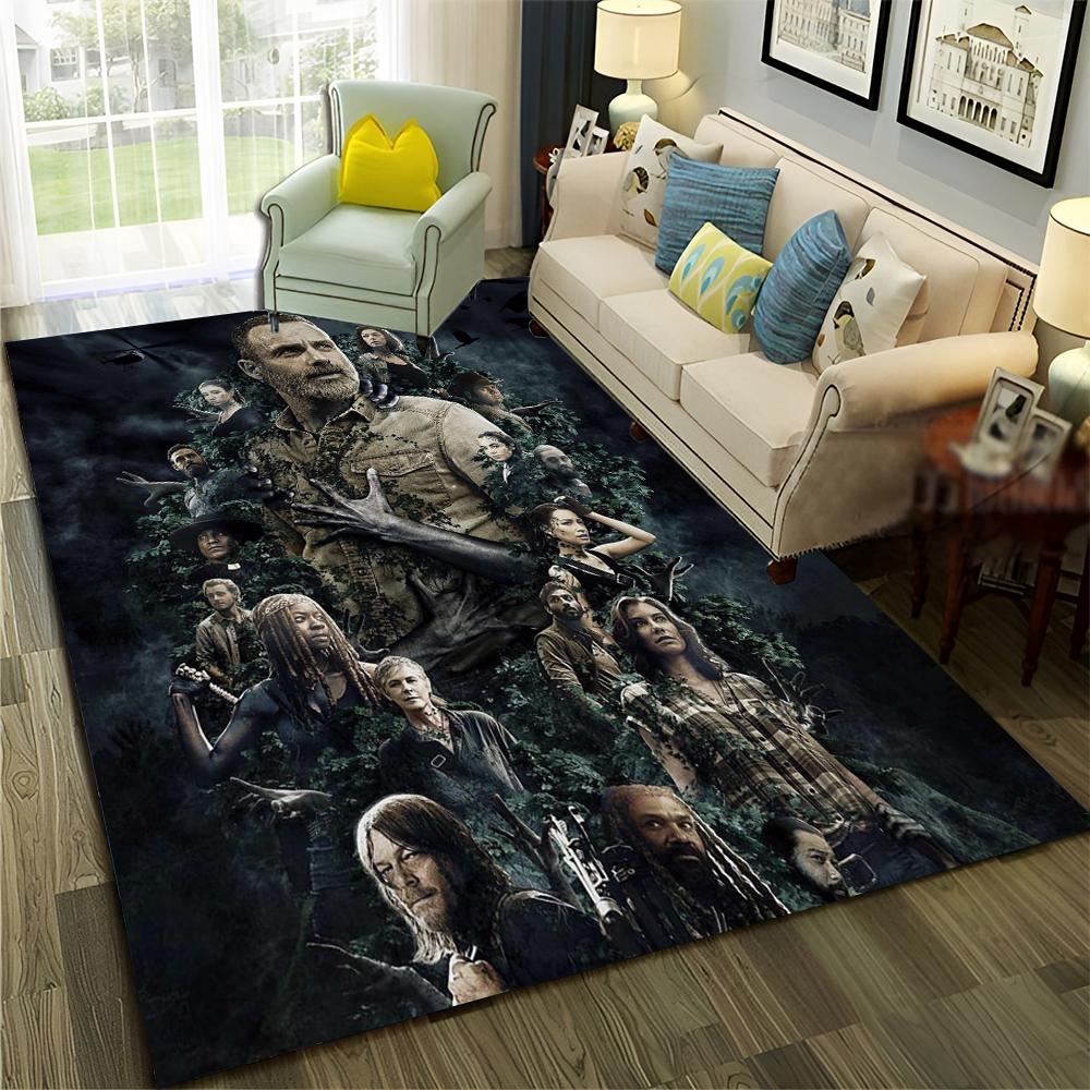 TV Horror The Walking Dead TWD Tappeto per Casa Soggiorno Camera da Letto Divano Zerbino Decorazione, Tappeto Area Gioco Bambini Tappetino Antiscivolo