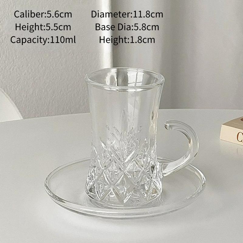 Turkish Coffee Cup And Saucer Set European Style Wine Glasses Cups Creative Coffee Cup Sets Engraved Wine Glasses Cup Cafe Tools