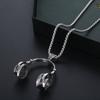 Retro Music Headphone Pendant Necklace Punk Hip Hop Rock Men Women Personality Necklace Party