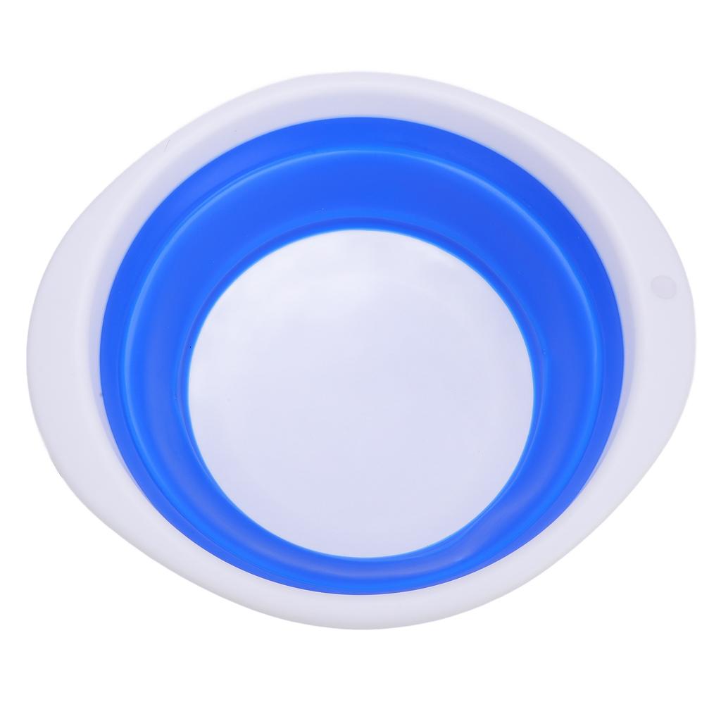 Folding Basin Portable Multifunctional Plastic Rubber Vegetable Washing Bucket for Travel30x26x10cm