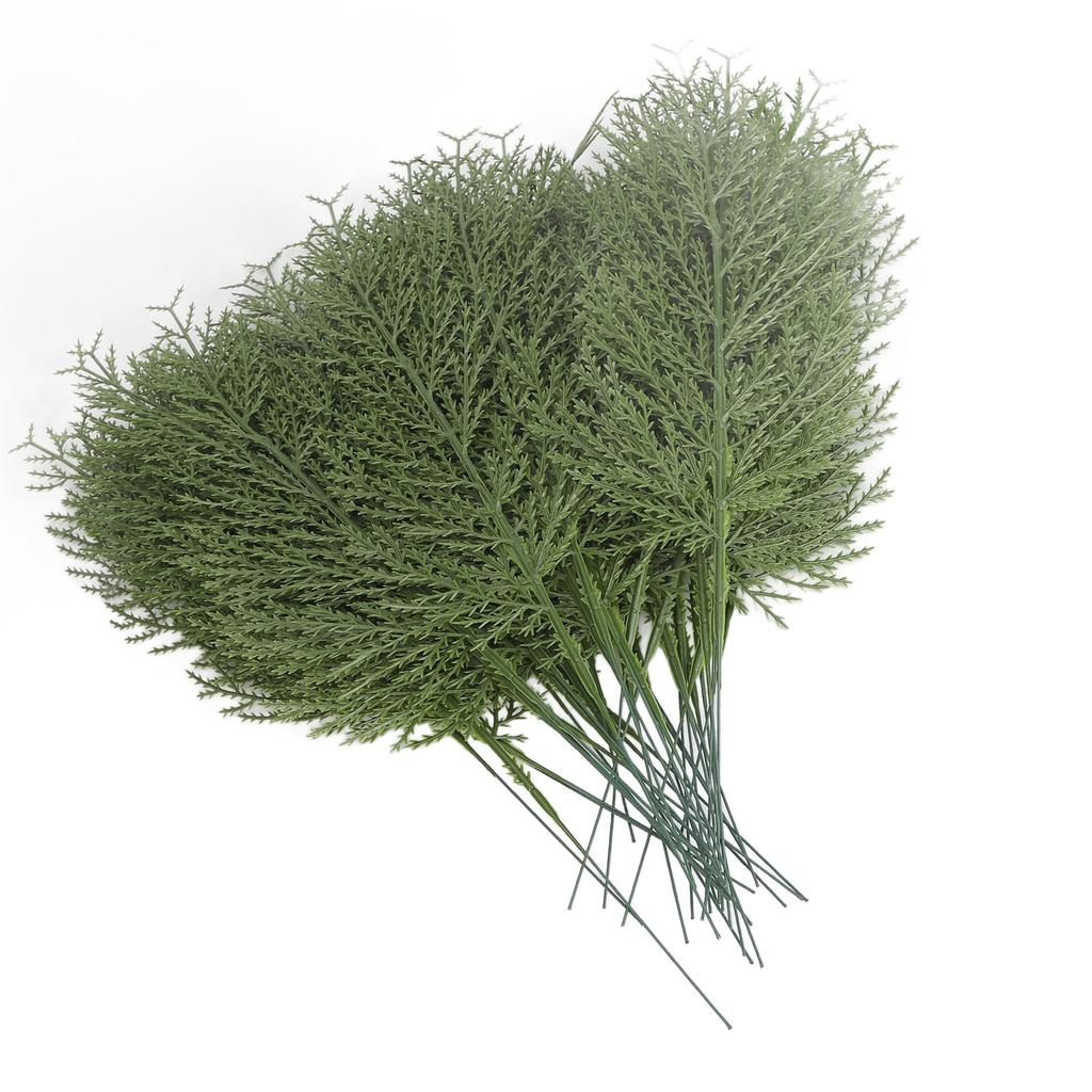 40 Pcs Artificial Pine Branches Fake Christmas Faux Cedar Stems Faux Pine Picks Stems for Christmas