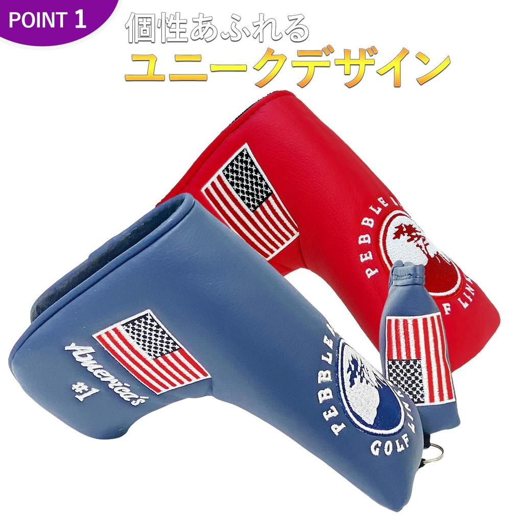 Putter Cover Pin Type Golf Cover Compatible with Scotty Cameron Odyssey with Magnetic Key Ring American Tree (Navy)