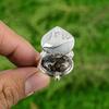 Turritella Agate Stone 925 Sterling Silver Statement Promise Bird Ring Jewelry