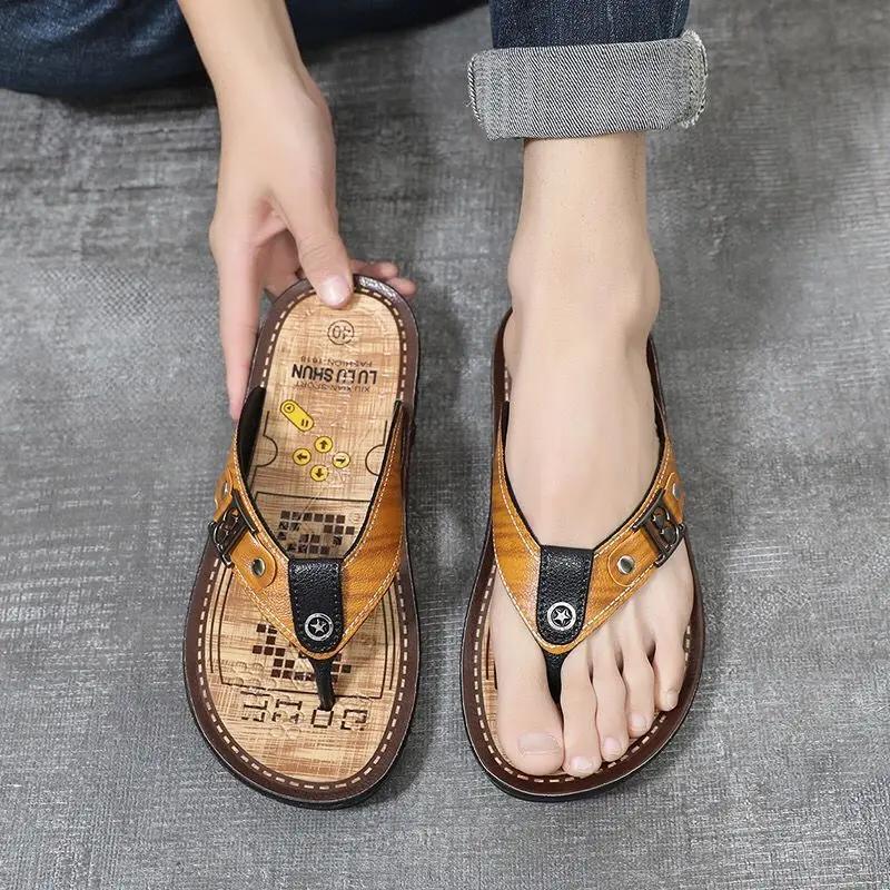 Fashion Men's Shoe Shiatsu Flip Flops 2024 Fashion Male Slipper Slip-resistant High Quality Summer Sale Mascullino Low Price Fun Slides