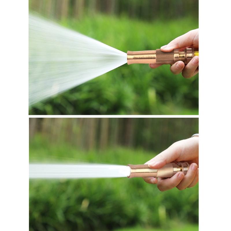 Brass Hose Nozzle High Pressure Garden Hose Nozzle Heavy Duty Water Spray Gun for Garden Hose Washing for Cars Cleaning