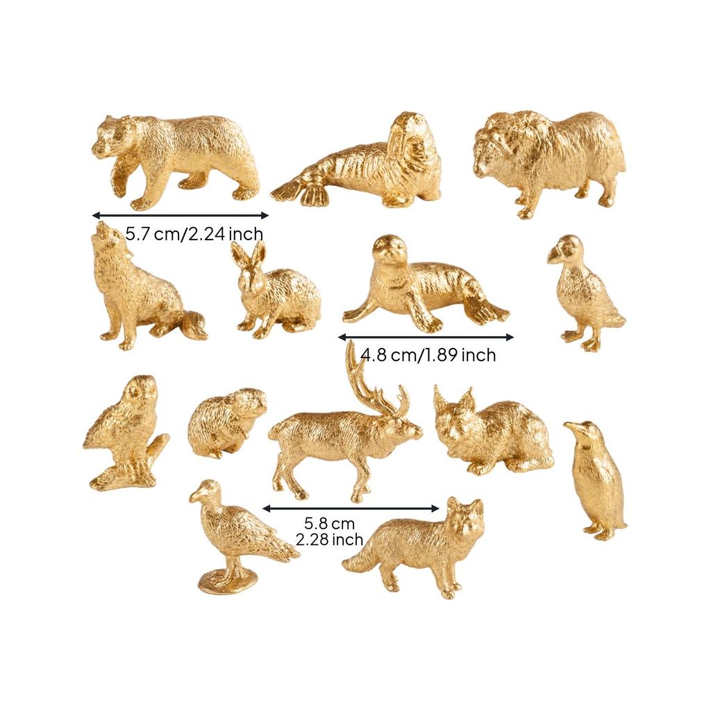 14 Pieces Colored Animal Figurines Educational Freestanding 3D Detailed for Kids,