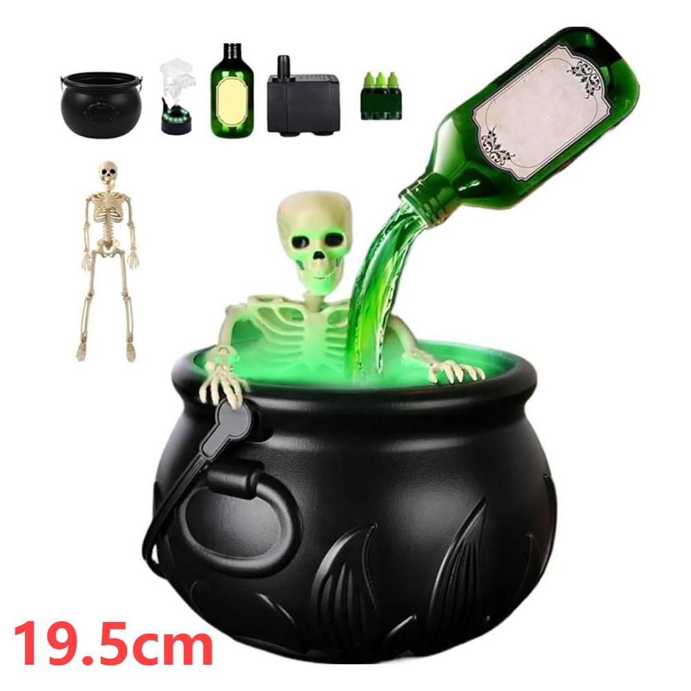 Halloween Witch Bowl Magic Cauldron With Fog Maker Horror House Ornaments Indoor Home Party Scary Props Halloween Spooky Decor