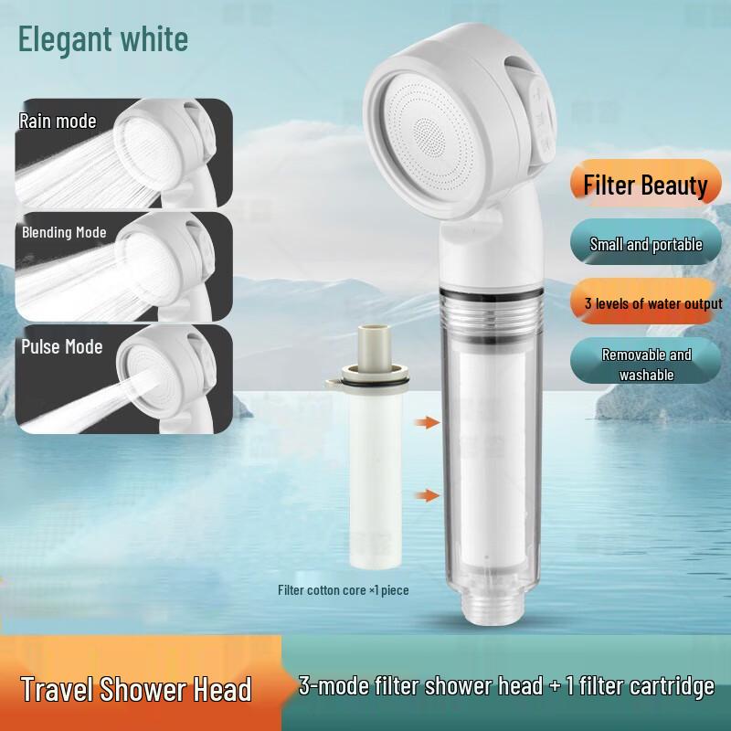 TLXT Portable Filtered Pressure-Boosting Shower Heads (2-Pack)