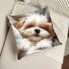 Shih Tzu Sleeping Design Cushion Covers Chair Living Room Pillowcase Cozy Zipper Sofa Pillow Covers Bedroom Indoor Home Decor