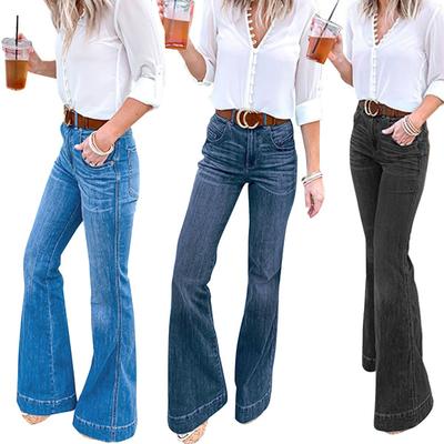 Jeans Skinny a Vita Alta da Donna Moda Pantaloni Denim Svasati Pantaloni Lunghi