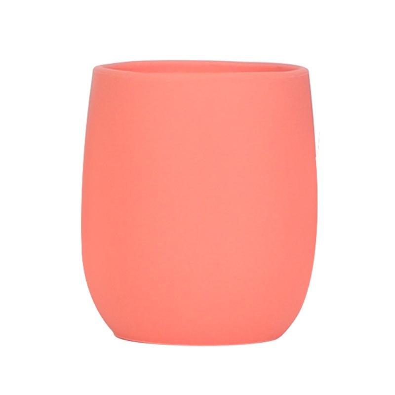 Portable Pure Color Baby Snack Cup Anti Scalding Food Grade Silicone Water Cup Learning to Drink Cup for Children