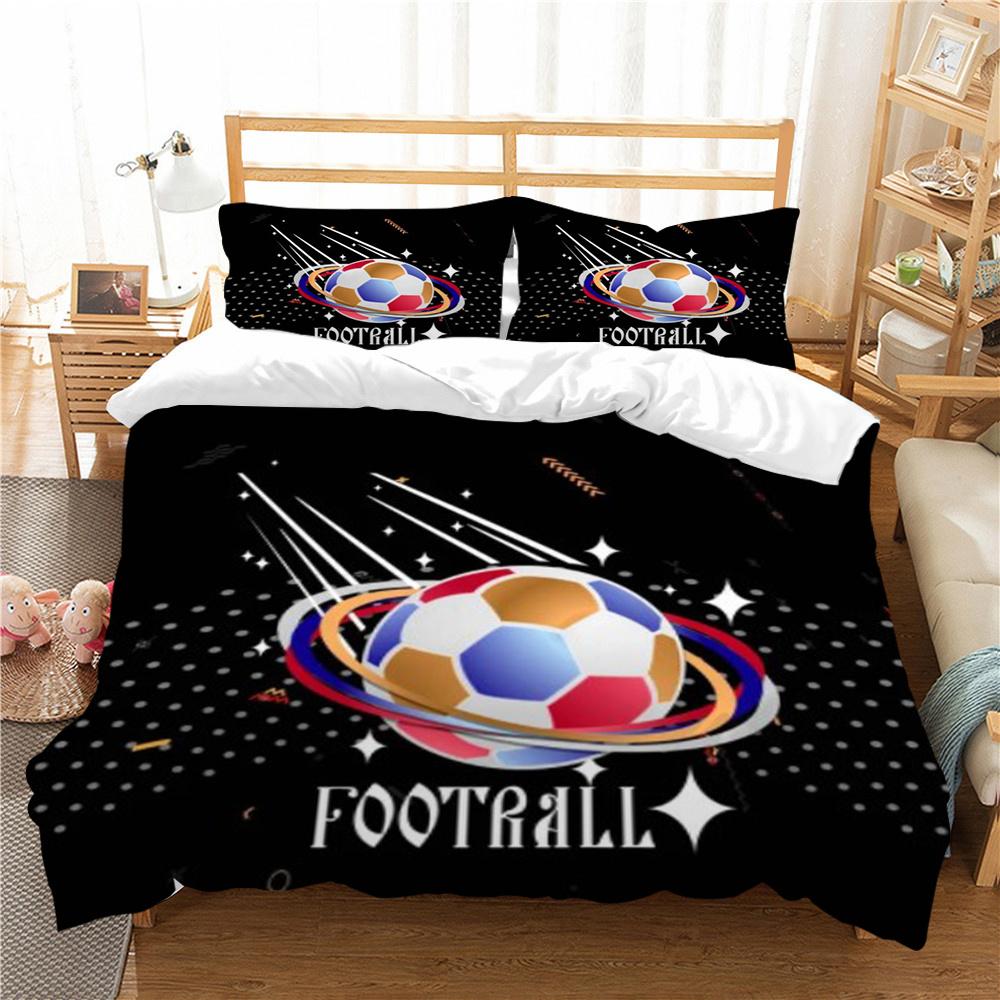Heißer Verkauf 3D Fußball Malerei Bettbezug-Sets Hochwertige Bettwäsche Anzug König Doppel Größe Atmungsaktiv Schlafzimmer Dekoration Bettbezug-Sets