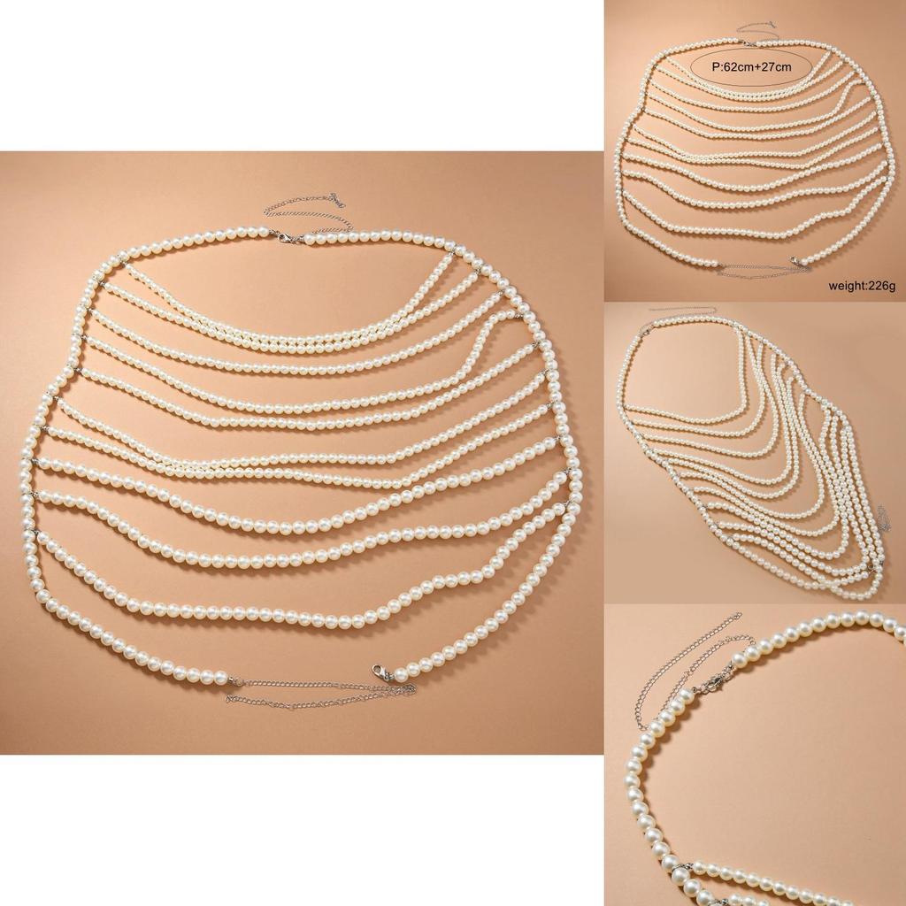 Sophisticated Pearl Body Chain For Night Out Fashion Accessories