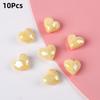 10Pcs Heart Shape Acrylic Loose Spacer Beads For Diy Jewelry Making Bracelet Necklace Keychains Accessories
