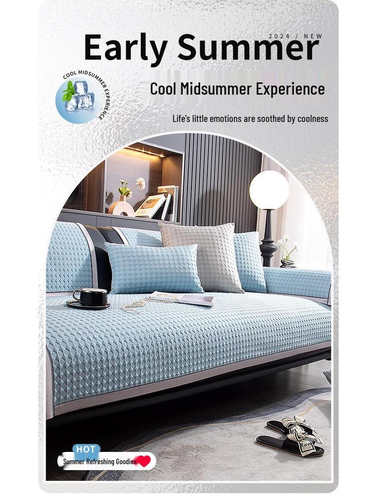 2025 Cool Feel Ice Silk Rattan Sofa Cushion – Non-Slip, Summer Style