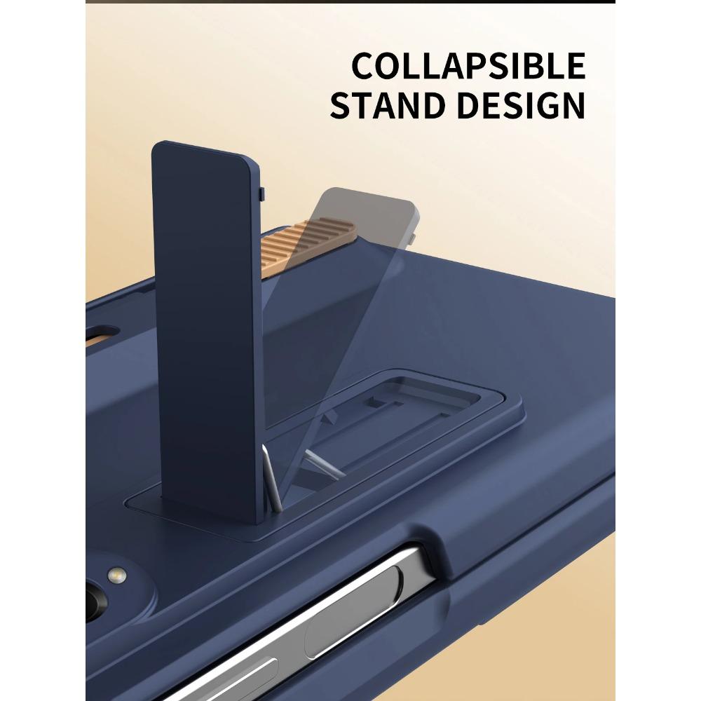 Originální skládací ochranné pouzdro se stojánkem pro Samsung Galaxy Z Fold 7 6 5 4 3 se slotem na dotykové pero, skleněnou fólií na displej a nárazuvzdorným krytem objektivu