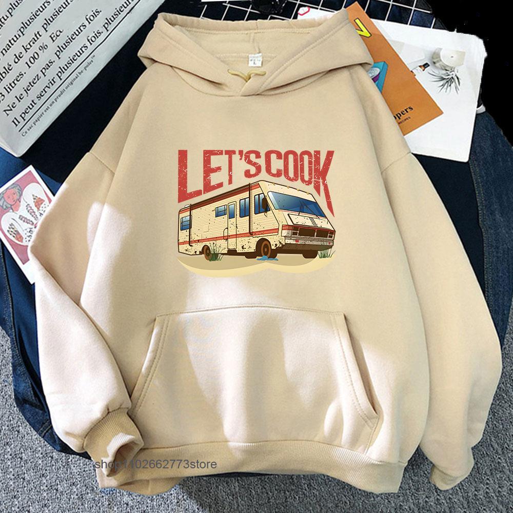 Fauuny Breaking Bad Hoodies Lets Cook Print Sweatshirts Men Hip Pop Streetwear Women Y2k Top Long Sleeved Clothes