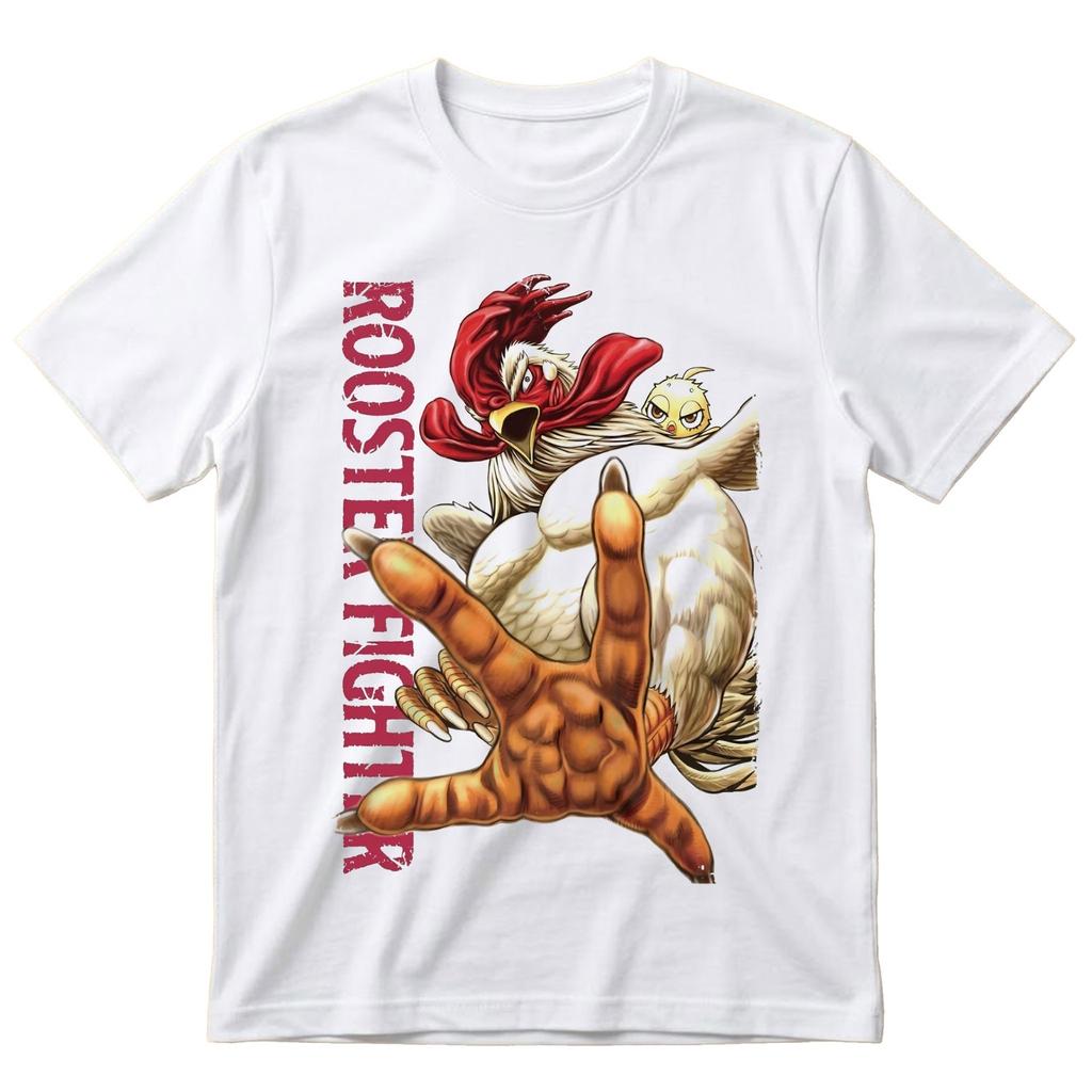 Rooster Fighter Anime T Shirt White Tee Unisexga Style Gift UK