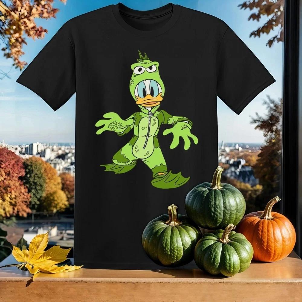 Donald Duck Monster Cute Basic Black T Shirt S