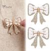 Elegant Bow Brooch with Faux Pearls Rhinestones, Women Vintage Bowknot Alloy Pin Lapel Pin, Jewelry Accessories for Coats Dresses Shawls Shirts