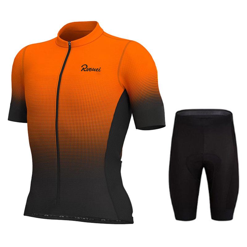 Rvouei Team Cycling Jersey Set Summer Bicycle Suit Quick Drying Bib Shorts Clothes Mtb Maillot Ropa Ciclismo Mountain Bike Wear
